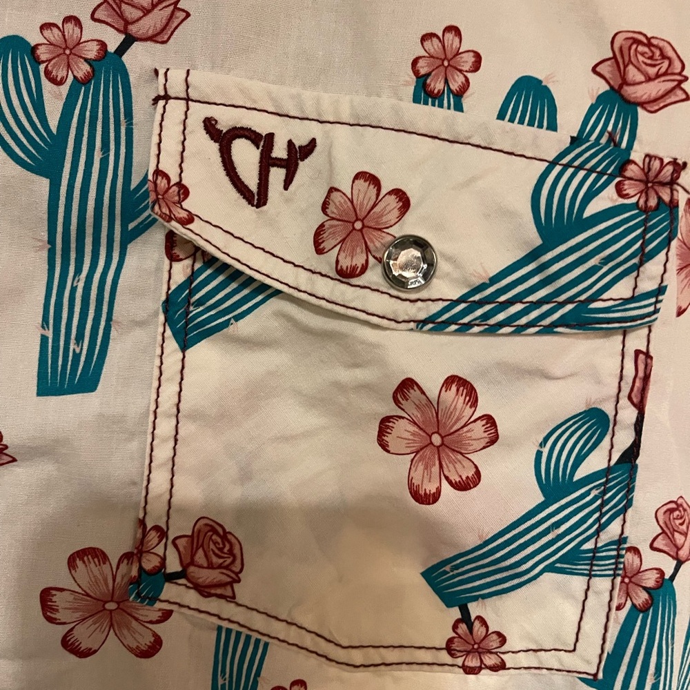 Route 66 hand painted one of a kind shirt with rhinestone button details. XL - Picture 4 of 6